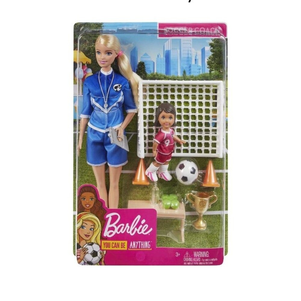 Barbie Career Soccer Coach Playset with 2 Dolls and Accessories